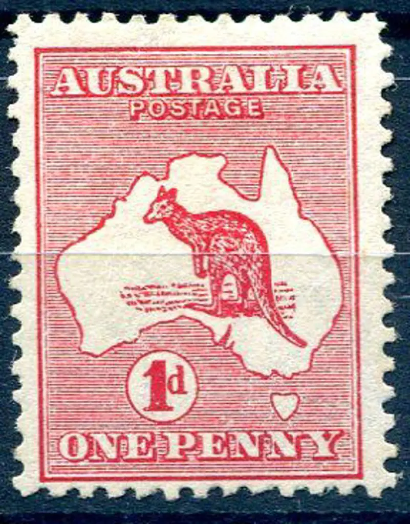 1d red with watermark sideways. MLH, centred low. ... Image 1++