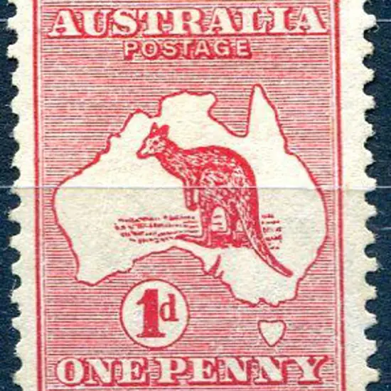 1d red with watermark sideways. MLH, centred low. ...