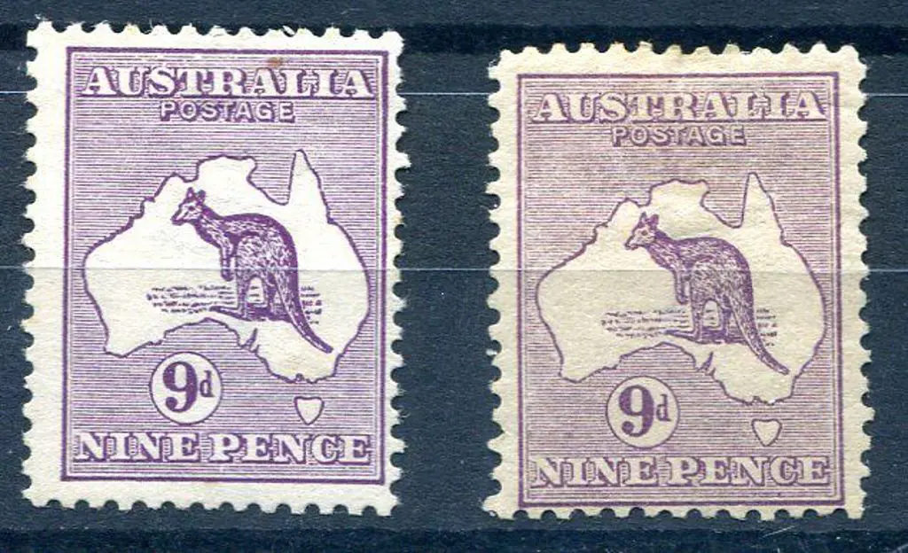 9d violet in two distinct shades. Both off centre, ... Image 1++