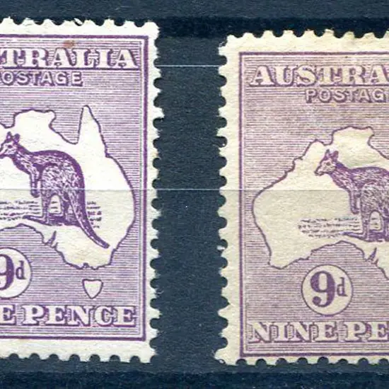 9d violet in two distinct shades. Both off centre, ...
