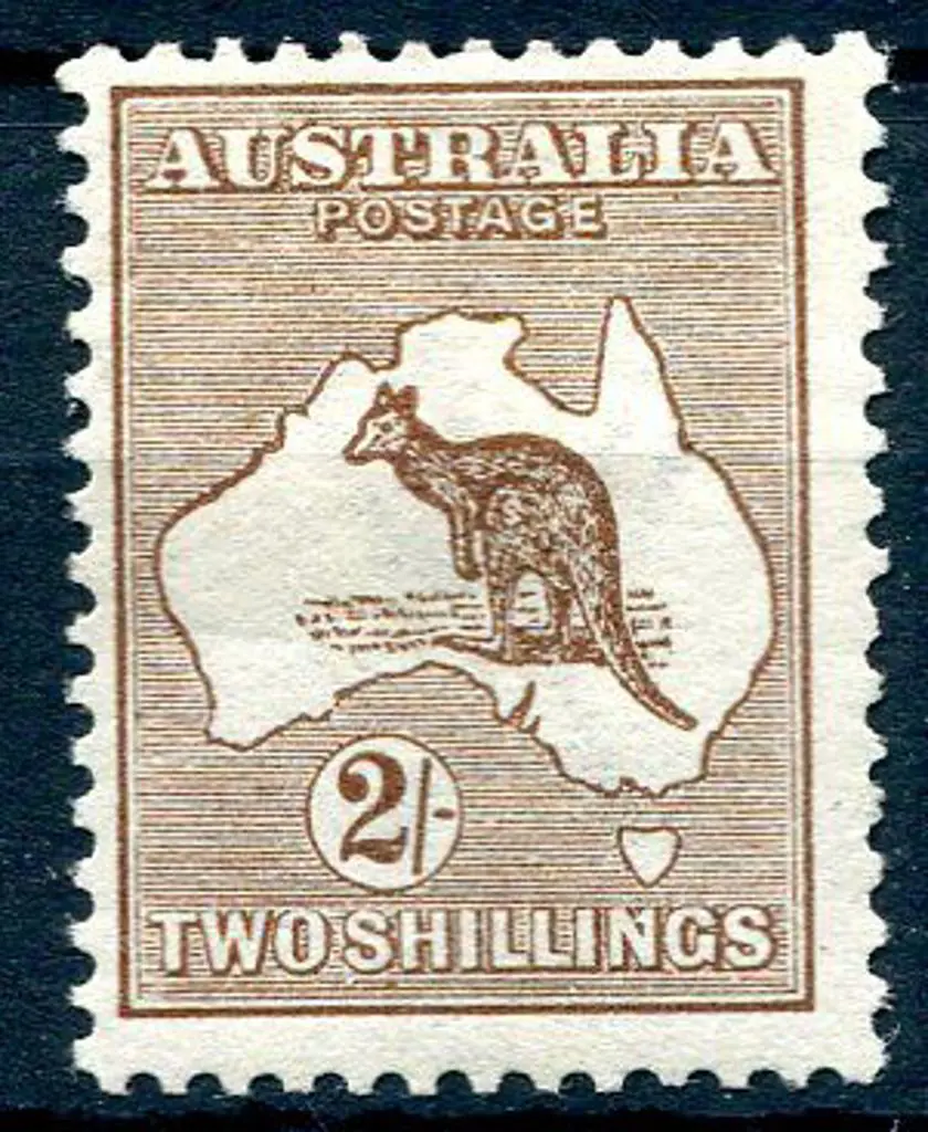 2/- brown. Fresh MLH, centred high left. ACSC 35A ... Image 1++