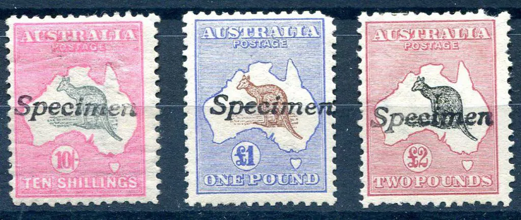 10/-, £1 &amp; £2 ovptd "Specimen". 10/- ... Image 1++