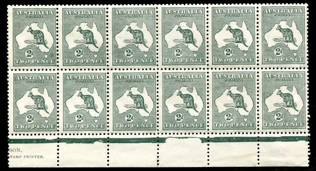 2d grey, Die IIA, part Harrison imprint block of ... Image 1++