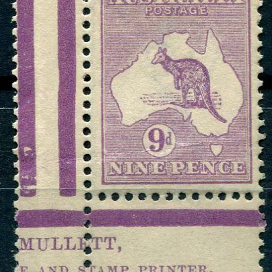 9d violet, Die IIB part Mullett imprint single. ...