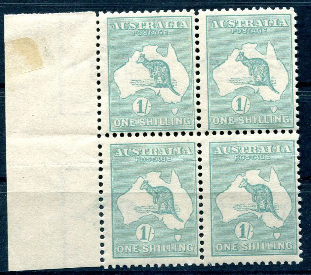 1/- blue green, Die IIB with wmk sideways in MUH ... Image 1++