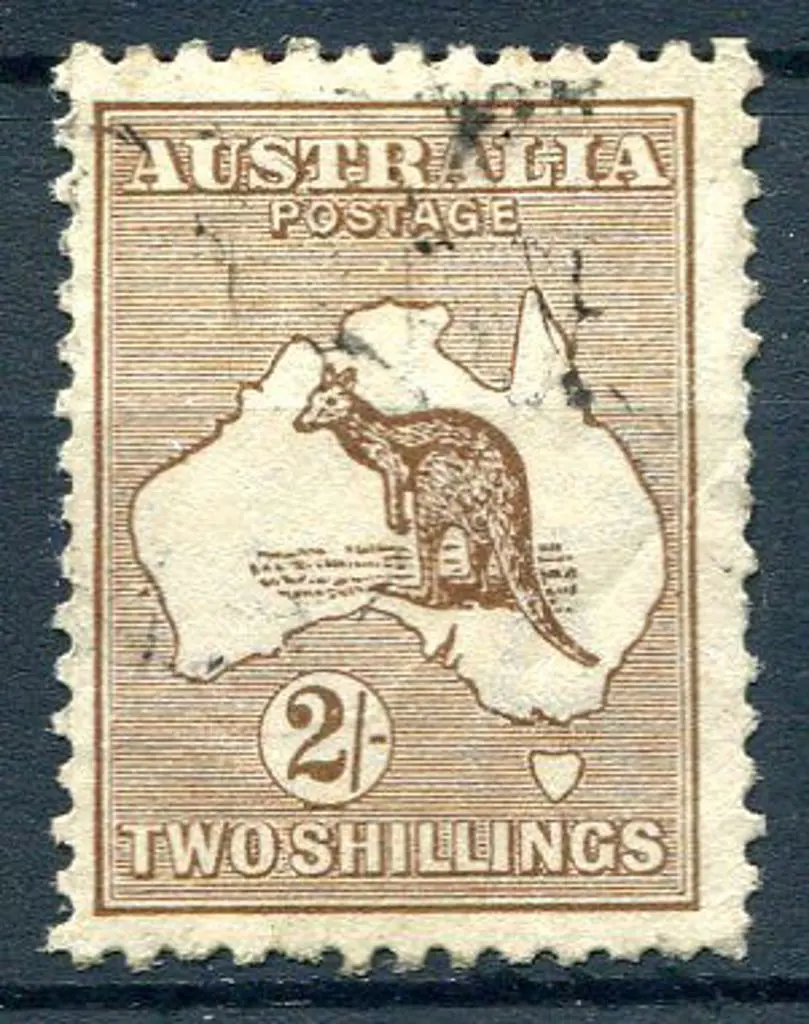 2/- brown with "colour spot off WA ... Image 1++