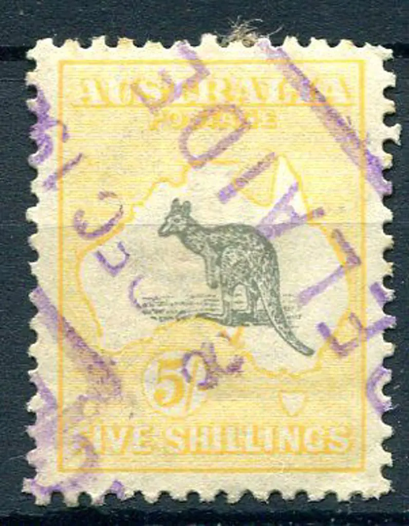 5/- grey &amp; pale yellow with "white flaw ... Image 1++