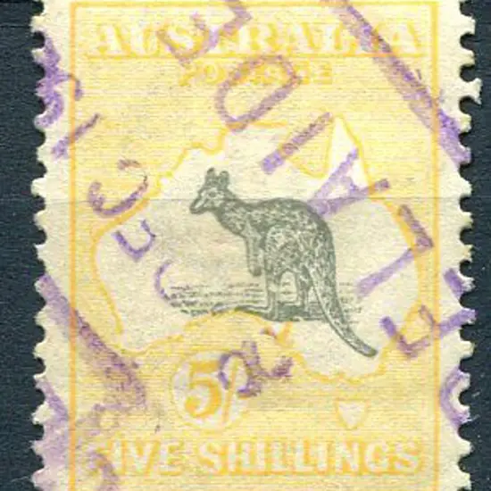 5/- grey &amp; pale yellow with "white flaw ...