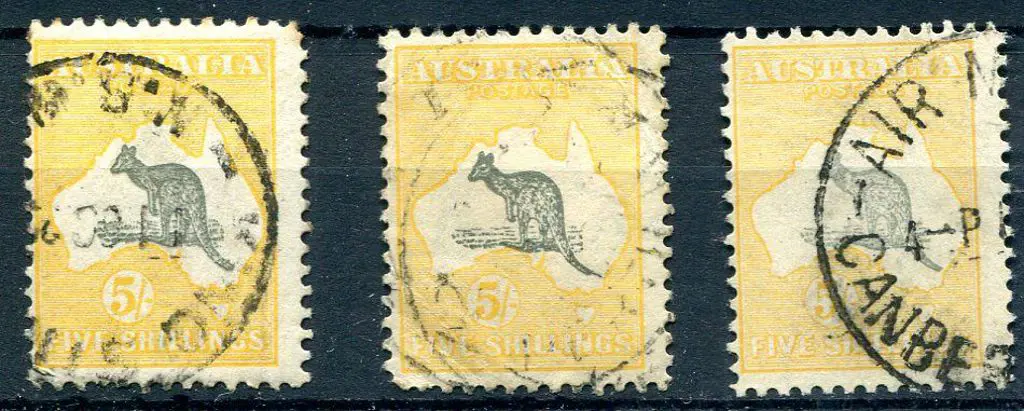 5/- grey &amp; yellow. F/U but toned corner &amp; ... Image 1++