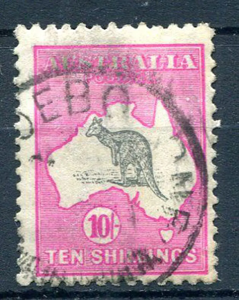 10/- grey &amp; deep aniline pink. Good used with ... Image 1++