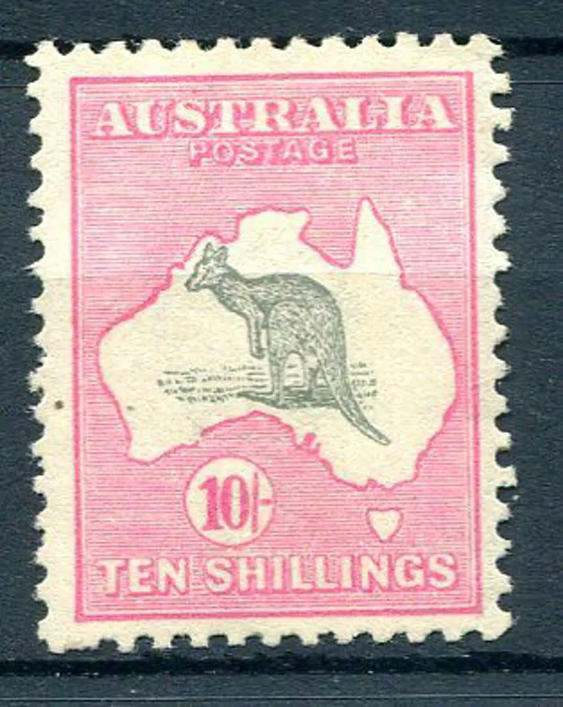 10/- grey &amp; pink MH with 60% o.g &amp; centred ... Image 1++