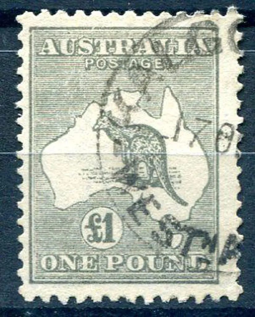 £1 grey F/U with part Kalgoorlie cds. Centered ... Image 1++
