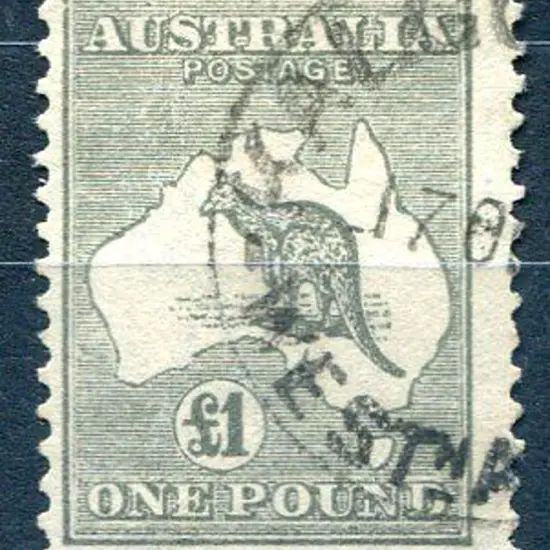 £1 grey F/U with part Kalgoorlie cds. Centered ...