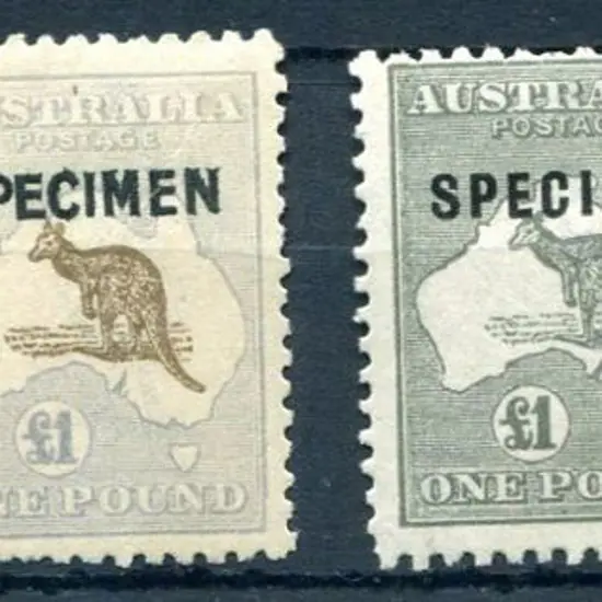 10/-, £1 &amp; £2 overprinted "SPECIMEN" ...