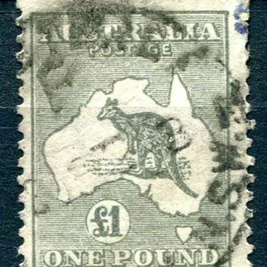 £1 grey used with registered cancel. A little ...