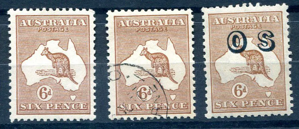 1929/30 Sm Mult wmk 6d chestnut Die IIB. MLH, CTO ... Image 1++