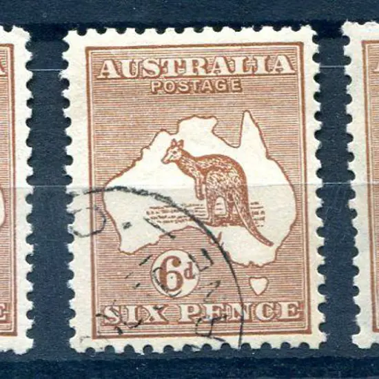 1929/30 Sm Mult wmk 6d chestnut Die IIB. MLH, CTO ...