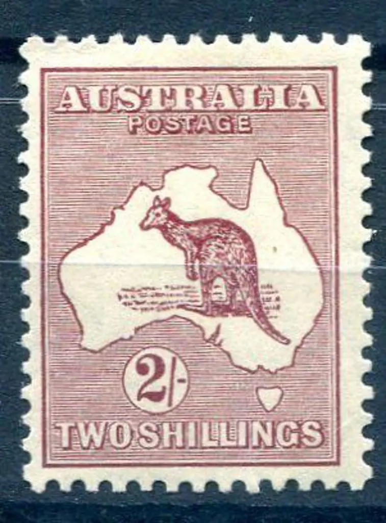 2/- maroon. MLH, centred left. ACSC 39 Cat. $200 Image 1++
