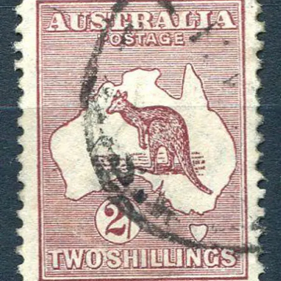 2/- maroon with "colour spot off WA ...