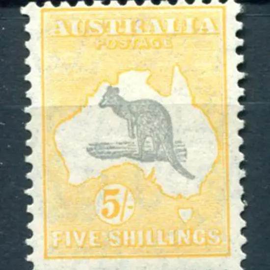 5/- grey &amp; yellow. Fresh MLH, centred high. SG ...