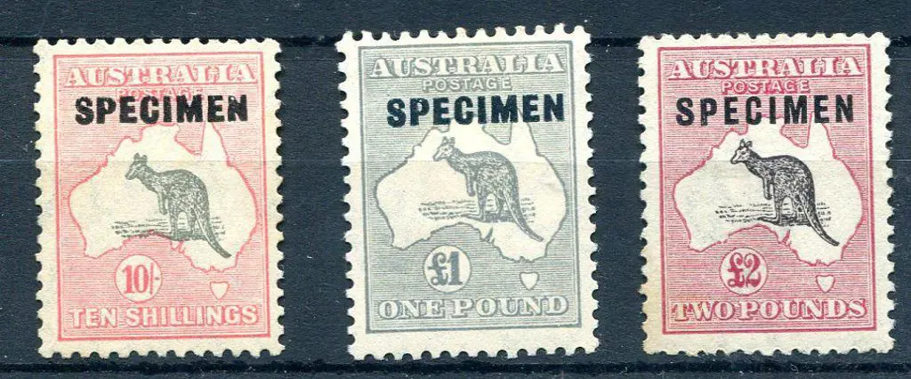 10/- & £1 plus £2 in 3rd wmk all ovptd "SPECIMEN". ... Image 1++