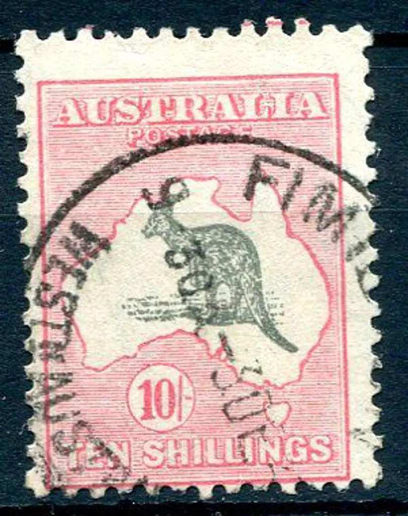 10/- grey &amp; pink fine used with "muzzled ... Image 1++
