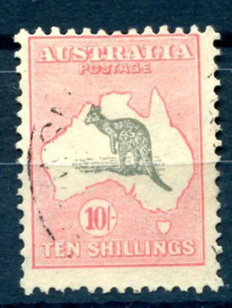 10/- grey &amp; pink with "muzzled ... Image 1++