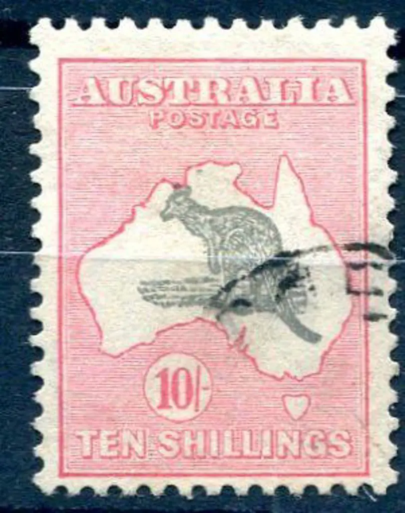 10/- grey &amp; pink with "rat-faced ... Image 1++