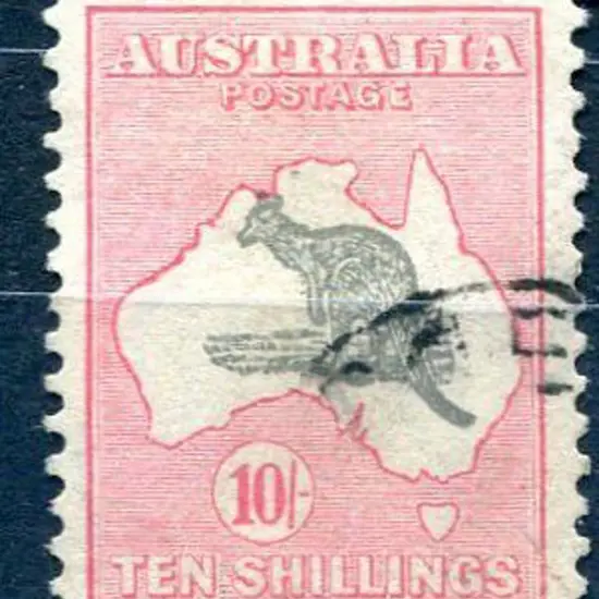10/- grey &amp; pink with "rat-faced ...