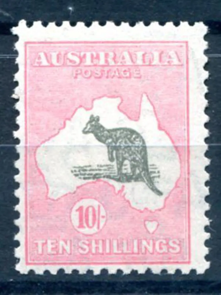 10/- grey &amp; pink. MH with 60% o.g. Centred low ... Image 1++