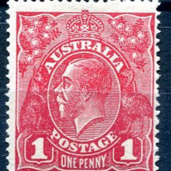 1914-20 Single wmk 1d carmine Die II (submerged ...