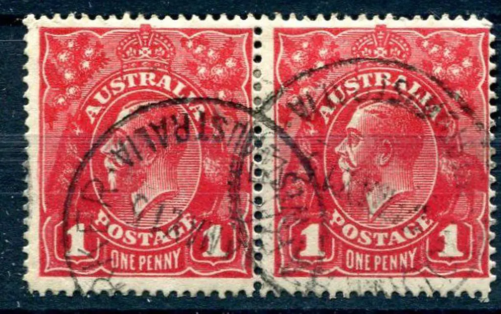 1d red Die I/II pair fine used with WA 1915 cds's. ... Image 1++