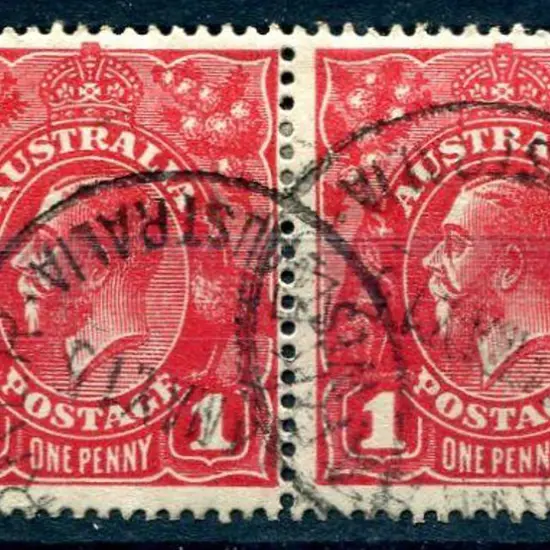 1d red Die I/II pair fine used with WA 1915 cds's. ...
