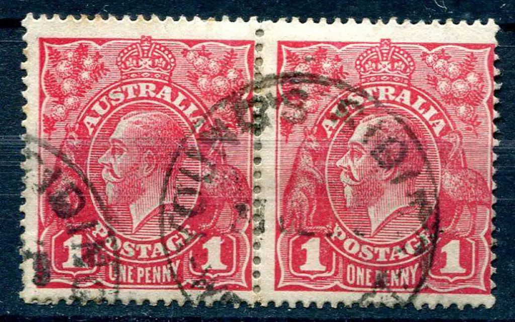1d red Die I/II pair fine used with scarce Young's ... Image 1++