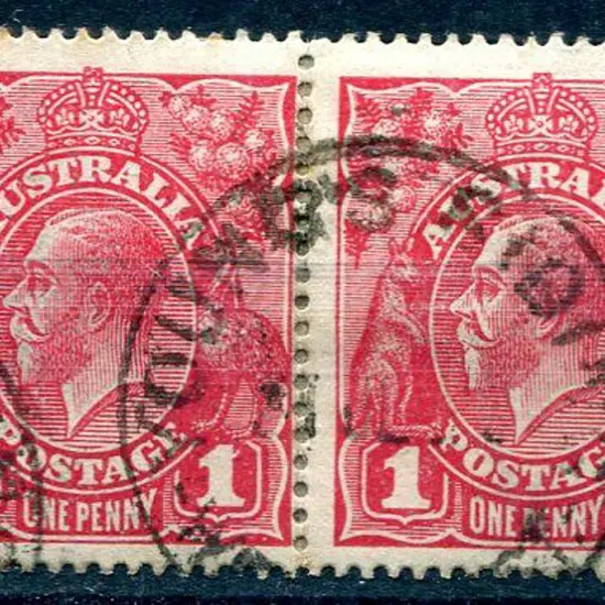 1d red Die I/II pair fine used with scarce Young's ...