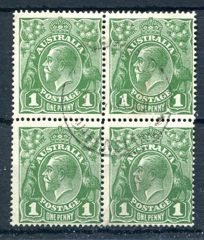 1d green block of 4 with "ferns" &amp; ... Image 1++
