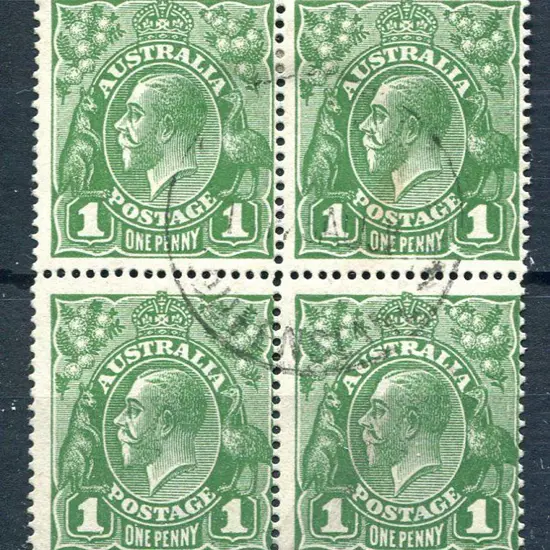 1d green block of 4 with "ferns" &amp; ...