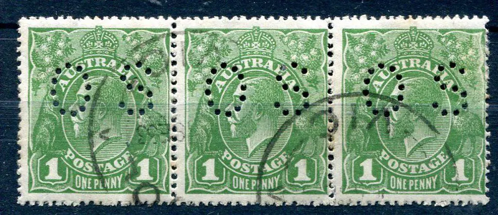 1d green strip of 3 with "thinned left ... Image 1++
