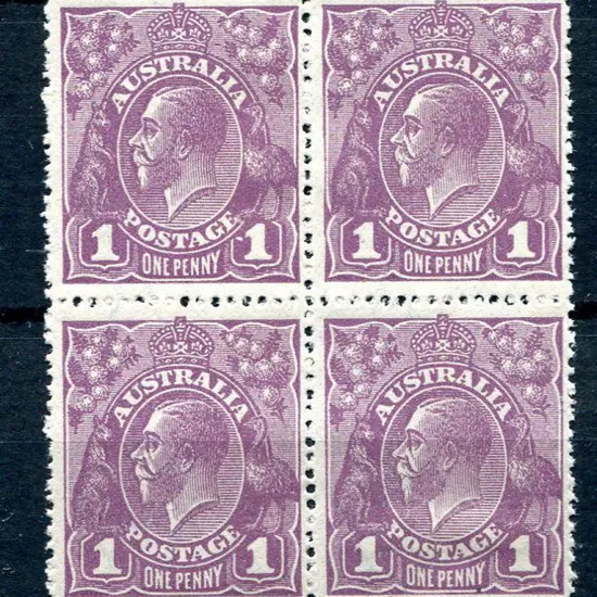 1d violet block of 4 with "dot before right ...