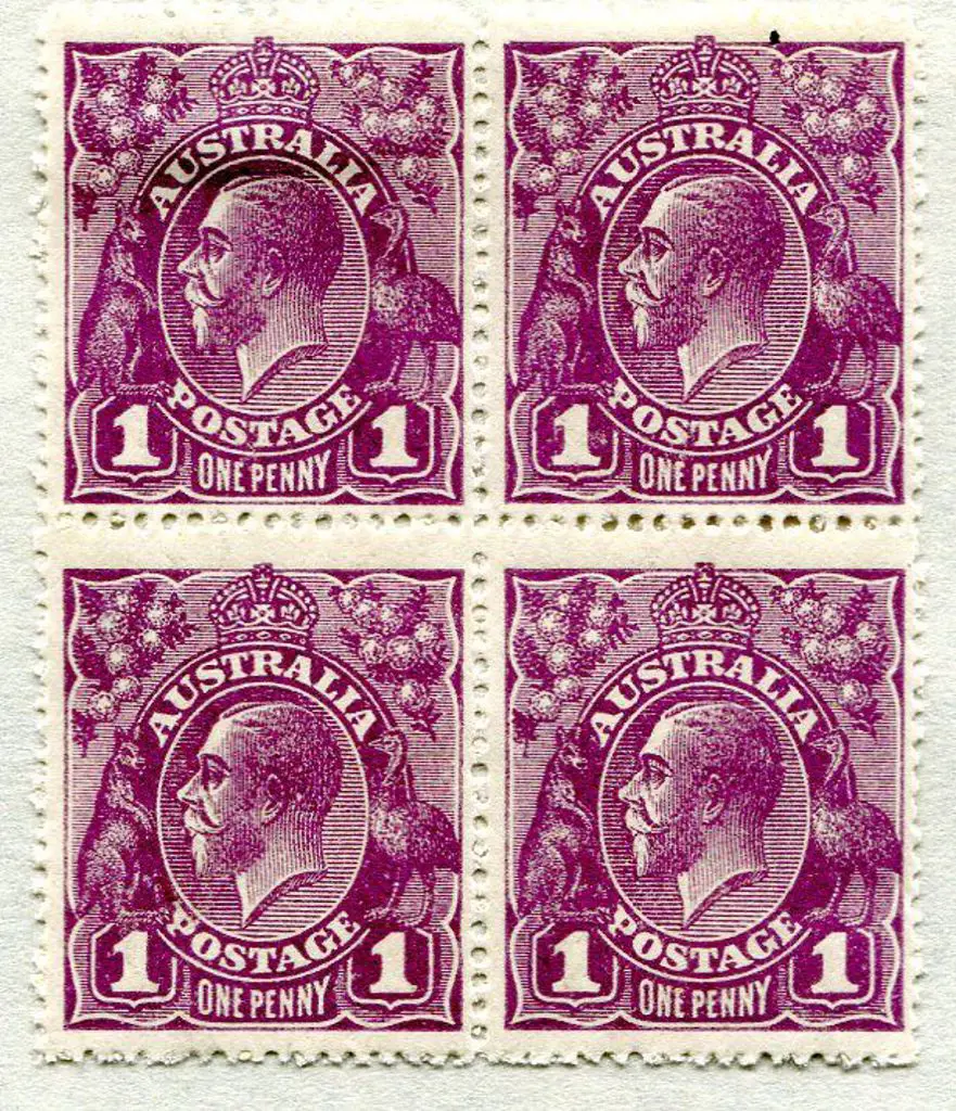 1d violet block of 4 with varieties V1.40 ... Image 1++