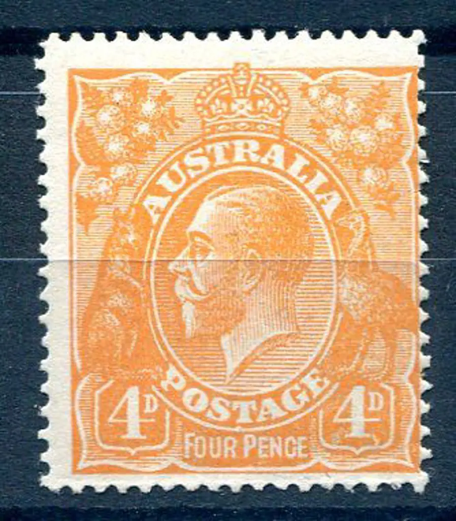 4d orange with inverted wmk. Creased vertically ... Image 1++