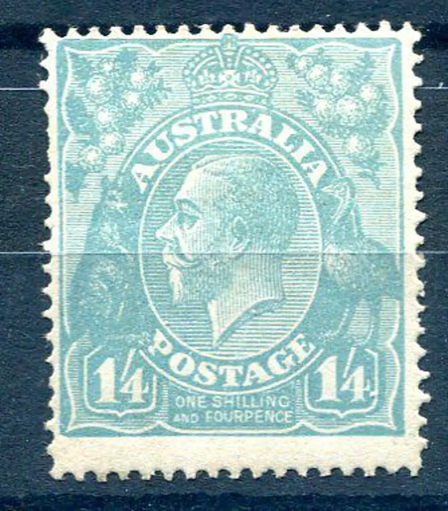 1/4 turquoise MLH. Centred high. SG ACSC 128 Cat. ... Image 1++