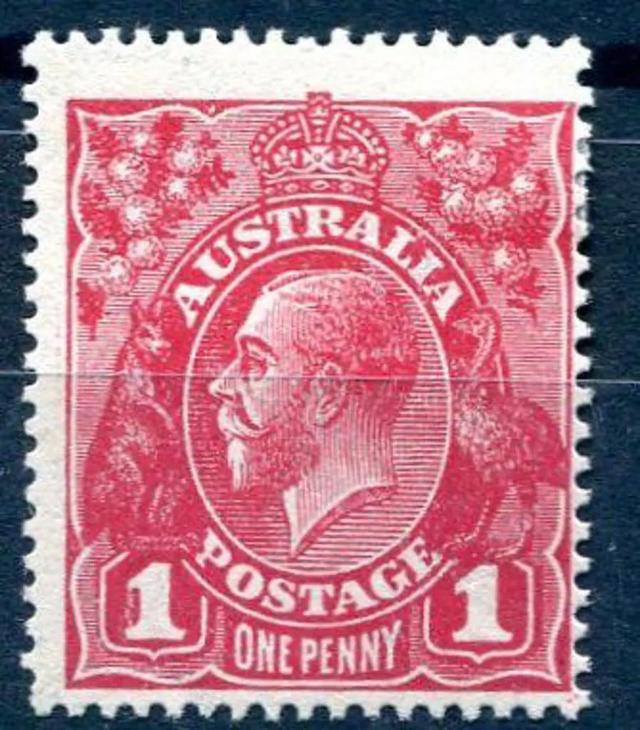 1d carmine with inverted watermark. Fresh MLH, ... Image 1++
