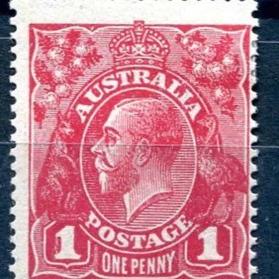1d carmine with inverted watermark. Fresh MLH, ...