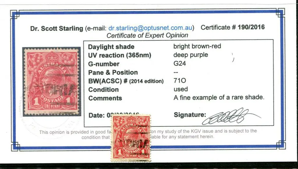 1918-23 Single wmk 1d bright brown-red. Good used ... Image 1++