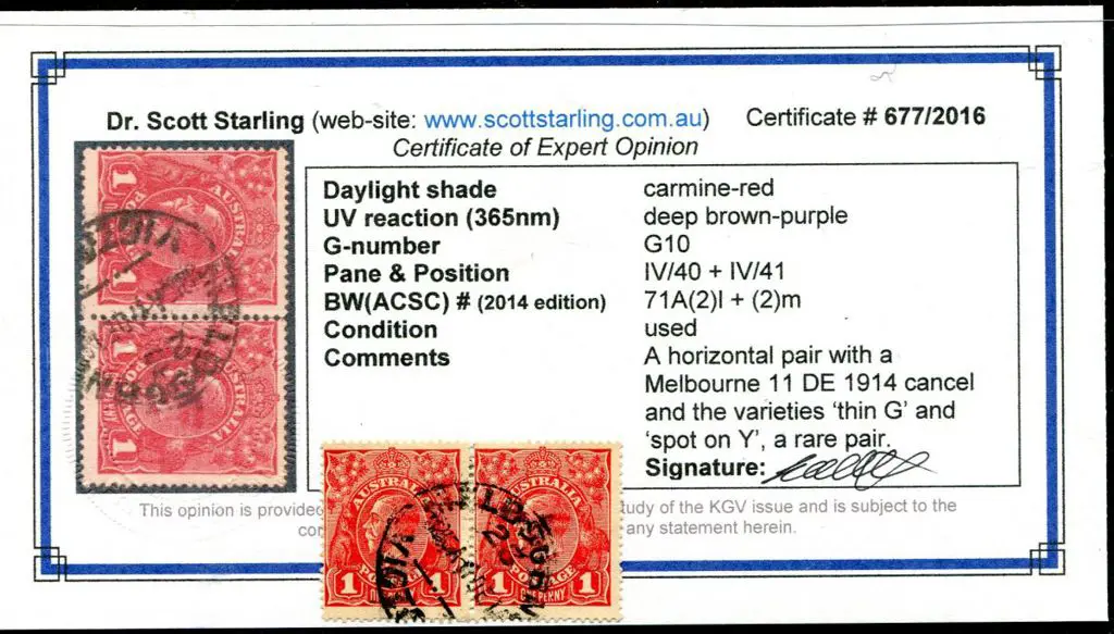 1d carmine-red in horiz pair with "thin ... Image 1++