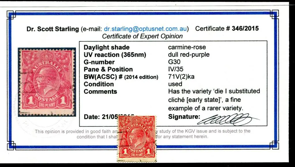 1d carmine-rose with "die I substituted ... Image 1++