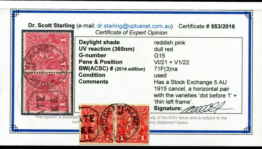 1d reddish pink horiz pair with "dot before ... Image 1++