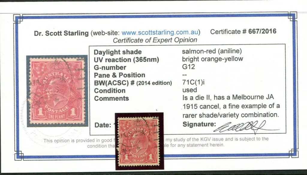 1d salmon-red (aniline), Die II. Good used with ... Image 1++