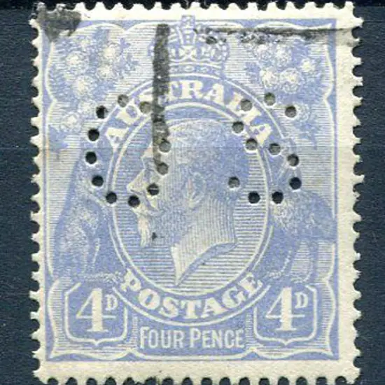 4d blue perfined small "OS" with the ...